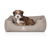 Cama ortopédica para perros Knuffelwuff Tampa de cuero sintético con grabado láser Gris S 70 x 50cm