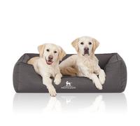 Cama ortopédica repelente al agua para perros Knuffelwuff Leon de terciopelo cosida a mano XXL, 120 x 85 cm, antracita