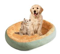 Cama Ovalada para Perros Pequeños Y Medianos, Cálida, Suave Y Cómoda, con Funda Impermeable Extraíble Y Lavable Y Base Antideslizante para Gatos,Azul,XL