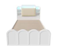 Cama panel 90x200 cm - canapé abatible hidráulico, usb-c y led - blanca