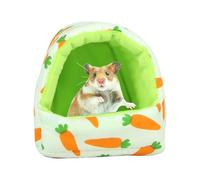 Cama Para Animales Pequeños - Escondite Semi-cerrado Para Hamster, Diseño Zanahoria | Casa Cálida Para Erizo, Cama Cómodo Para Mascotas, Nido De Chinchilla Seguro, Accesorios Lindos Para