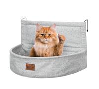 Cama para calefacción para gatos - Cama para radiador para gatos - Cama calefactora para gatos con felpa suave - Hamaca para gatos - Se adapta a todos los radiadores - Estable y acogedora - Gris