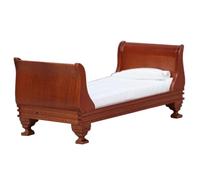 Cama para casa de muñecas, Cama Individual Vintage a Escala 1:12, Muebles de casa de muñecas de Madera de 6x3x3 Pulgadas, miniaturas de Color café para Bricolaje para Escena