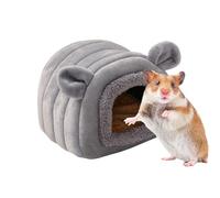 Cama para cobayas, cueva de animales pequeños, escondite de algodón suave, 17 x 17 x 5,9 cm, lugar de dormir interior para hámsters, erizos y mascotas pequeñas, ropa de cama azul para jaulas, uso en