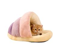 Cama para Dormir para Gatos - de Gato de Peluche Suave y degradable, Suministros para Mascotas de Interior | Pantuflas portátiles en Forma de Gato, cómodo Lugar de Descanso para Gatitos