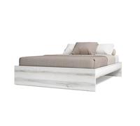 Cama para dormitorio habitación de matrimonio aro estilo contemporáneo en color blanco 150x190 cm