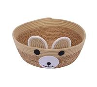 Cama para Gatitos con Cuerda de Ratán Transpirable, Modelo de Oso Lindo, Nido para Dormir para Gatos Espacioso y sin Ataduras, Tejido de Ratán Hecho a Mano, Cómodos Suministros para