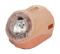 Cama para gatos, acogedora cama para perros de felpa, cama para perros con asa, cueva para gatos, suministros para mascotas, cómodo escondite para gatos para la paz y la privacidad