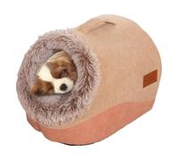 Cama para gatos, acogedora cama para perros de peluche, cálida cama para perros semicerrada, cómoda casa para perros para esconder gatos para un sueño y privacidad