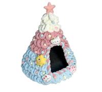 Cama para Gatos Árbol de Navidad Kit de Nido Cerrado para Gatos y Perros Pequeños Regalo Navideño para Amantes de los Gatos(Pink)