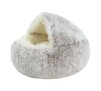 Cama para Gatos, Cama de Gato Mullido Cerrado, para Perro Suave, Lavable a máquina y extraíble, cómoda para el Invierno, pequeños Perros