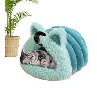 Cama para gatos, cama para perros, cama escondida para gatos, linda cueva de felpa, cálida casa de cama para gatos con orejas de gato, cama para gatos, cueva para gatos, cómoda y suave escondite para