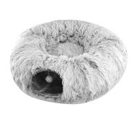 Cama para Gatos, Cama túnel para Gatos, túnel de Donut de Felpa 2 en 1, Juguete Plegable, extraíble y Lavable de 33.5x10.3 Pulgadas para pequeños medianos, Cachorros, Conejos, Donuts