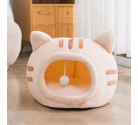 Cama para gatos, casa de gato para mascotas de interior, casa de iglú antideslizante para gatitos, cueva de cama para gatitos, tienda de campaña para mascotas con almohada acolchada extraíble lavable