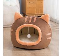 Cama para gatos, casa de gato para mascotas de interior, casa de iglú antideslizante para gatitos, cueva de cama para gatitos, tienda de campaña para mascotas con almohada acolchada extraíble lavable