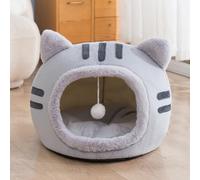 Cama para gatos, casa de gato para mascotas de interior, casa de iglú antideslizante para gatitos, cueva de cama para gatitos, tienda de campaña para mascotas con almohada acolchada extraíble lavable