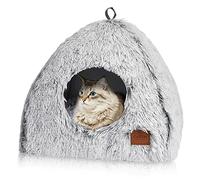 Cama para Gatos CATISM, Cama Caliente con Almohadas Blandas extraíbles y Lavables (40 x 40 x 37 cm), Adecuada para Gatos de Interior o pequeños Cachorros en hogares de acogida, Color Gris