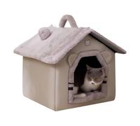 Cama para gatos - Caverna tienda de colchón grueso cálido Suministros - Casa para gatos suave y cálida con tienda y cama | para un efecto calmante sobre el animal durante los viajes al aire libre