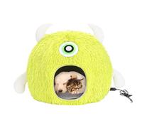 Cama para gatos cerrada con calentador | Caseta para gatos con temperatura ajustable y temporizador - Cómodo para hogares enchufables USB, caseta para pequeños hasta 7,5 kg