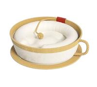 Cama para Gatos, Cesta de Cuerda de algodón, Estilo Taza de café, Almohadilla de Felpa Suave, cojín para Dormir para Mascotas, Muebles de Interior para Gatos, Cama, Escritorio, Ventana, Mesa