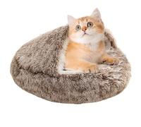 Cama para Gatos con Capucha, Cama Cubierta para Mascotas, de Gato cálido con Forma de Concha, Cama cálida y Suave para Gatos de Felpa, para Gatos con Capucha