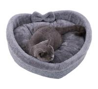 Cama para gatos con forma de corazón - para mascotas de peluche cálido para el invierno, cueva ergonómica para dormir suave para gatos, diseño y tierno cerrado, base antideslizante