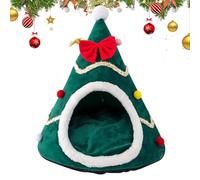 Cama para gatos con temática navideña, diseño de árbol de Navidad, acogedora casa para gatos, cómoda y festiva para mascotas, y garantiza que tu gato tenga un acogedor spos para acurrucarse durante