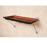 Cama para gatos con ventana, plegable, hamaca de 60 x 32 cm, ahorra espacio, con ventosas estables de hasta 18 kg, color marrón