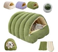 Cama para gatos Cozy Monster Cat House suave y cálida, nidos de doble uso para gatos y perros, cueva de gato con cojín extraíble, para gatos y perros pequeños (verde, M)