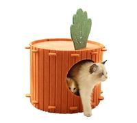 Cama Para Gatos Cubierta Semi-Cerrado Desmontable Anti-Arañazos | Camas Con Forma De Zanahoria Para Hogar Interior Mascotas Pequeñas Medianas Grandes Perros Cachorros Dormir
