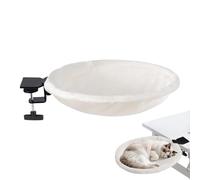 Cama para gatos de escritorio | Hamaca calentada para gatos de hasta 23 kg | Caseta giratoria 180° para interiores, balcón, librería, dormitorio, alféizar de oficina, cama suave para gatos adultos y