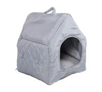 Cama para gatos de interior, cueva grande para gatos para mascotas, escondite plegable para gatos, suministros para mascotas, casa portátil para mascotas, casa suave y cómoda para gatos (gris)