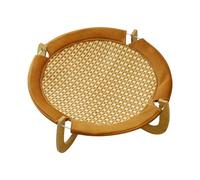 Cama para Gatos de Ratán - Alfombrilla Enfriadora para Gatos, Cama Enfriadora Transpirable para Mascotas en Verano | Sofá para Gatitos de Ratán Natural con Base de Madera, Colchón Elevado Resistente