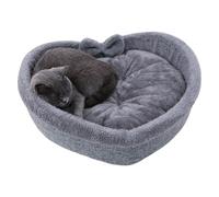 Cama para Gatos en Forma de corazón, de Felpa cálida para Mascotas, Cueva ergonómica de Invierno, Muebles de apartamento para felinos de Interior, cojín térmico para Perros pequeños, tapete
