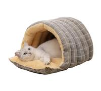 Cama para Gatos en Forma de Cueva, Lavable, cálida y acogedora, diseño de cúpula semicerrada, Cama escondida para Gatos, para Cachorros y, rincón de Juegos en casa, Invierno, Navidad