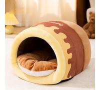 Cama para Gatos Honey Pot, Refugio para Gatos, Casa para Animales Pequeños Que Se Calienta Sola, Nido para Perros Tipo Condominio para Cachorros De Pomerania, Chihuahua Y Gatos,Marrón,S
