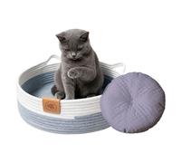 Cama Para Gatos Lavable Cuerda De Algodón Tejida Con Tapete