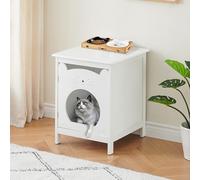 Cama para gatos - Mueble de cama de pequeño tamaño, casa de inodoro para gatos de madera MDF - blanco - Nicho para gatos de madera