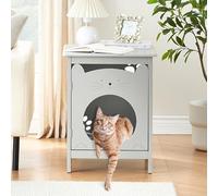 Cama para gatos - Mueble de cama de pequeño tamaño, casa de inodoro para gatos de madera MDF - gris - Nicho para gatos de madera