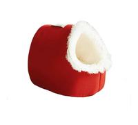 Cama para Gatos Navidad Casa Cueva de Felpa Lavable y Acogedora para Gatos de Interior Regalo Festivo Calmante y Cálido para Amantes de los Gatos y Perros Pequeños(Red,Large)