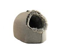 Cama para Gatos Navidad Casa Cueva de Felpa Lavable y Acogedora para Gatos de Interior Regalo Festivo Calmante y Cálido para Amantes de los Gatos y Perros Pequeños(Gray,Large)