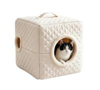 Cama para gatos, nido de invierno con capucha y cojín extraíble | Cama de gatito cerrada cálida para interior, hogar, hotel, dormitorio, balcón, sala de estar, apartamento, dormitorio