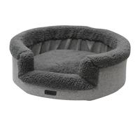 Cama Para Gatos Nobby Confort Ovalada Jasin Gris De Microfibra Y Suave Peluche