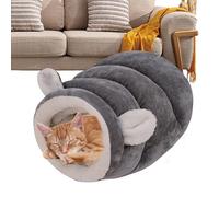 Cama para Gatos para el Invierno - de Felpa cálido parcialmente Cerrado - Saco de Dormir para Gatos de Invierno, Cama para Perros, para Descansar, acurrucarse, Comodidad para Jugar en Interiores