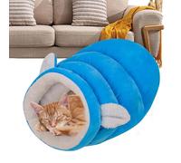 Cama para Gatos para el Invierno - de Peluche parcialmente Cerrado | Saco de Dormir para Gatos de Invierno | para casa en Caso de frío, Lugar de Descanso Interior y Hurones