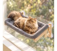 Cama para Gatos relaxdays, para Ventanas con ventosas, con cojín, Gris | Hamaca para gatos