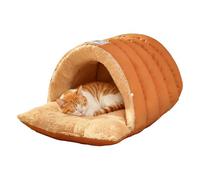 Cama para gatos - Saco tipo cueva para mascotas semicerrado a prueba de viento de 23,6 pulgadas | Cómodo para dormir para gatitos, casa de viaje interior y exterior para perritos pequeños, sala d