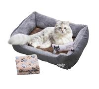 Cama para Gatos, Sofá Cama para Perros | Cama acogedora para mascotas de lujo Cuddler | Cama del cojín del perro con la estera de enfriamiento, la manta y el hueso del juguete, sofá cama acogedor