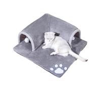 Cama para Gatos, Túnel De Felpa para Gatos De Interior, Plegable Túneles para Gatos De Interior con Sofá, Túnel para Gatos con Bola Colgante, Túnel De Juego para Gatos con Tubo Extraíble