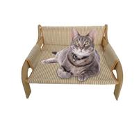Cama para Hamaca de Gato - Estante para Gatos montado en la Pared, Suelo para Dormir Alto y | Diseño Robusto de Marco de Madera, Tema de Descanso para Mascotas Interiores, Muebles para Sal